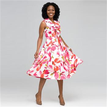 Floral Dress, Hot Pink Combo, large