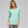 Long Sleeve V-Neck Top, Icy Mint, small