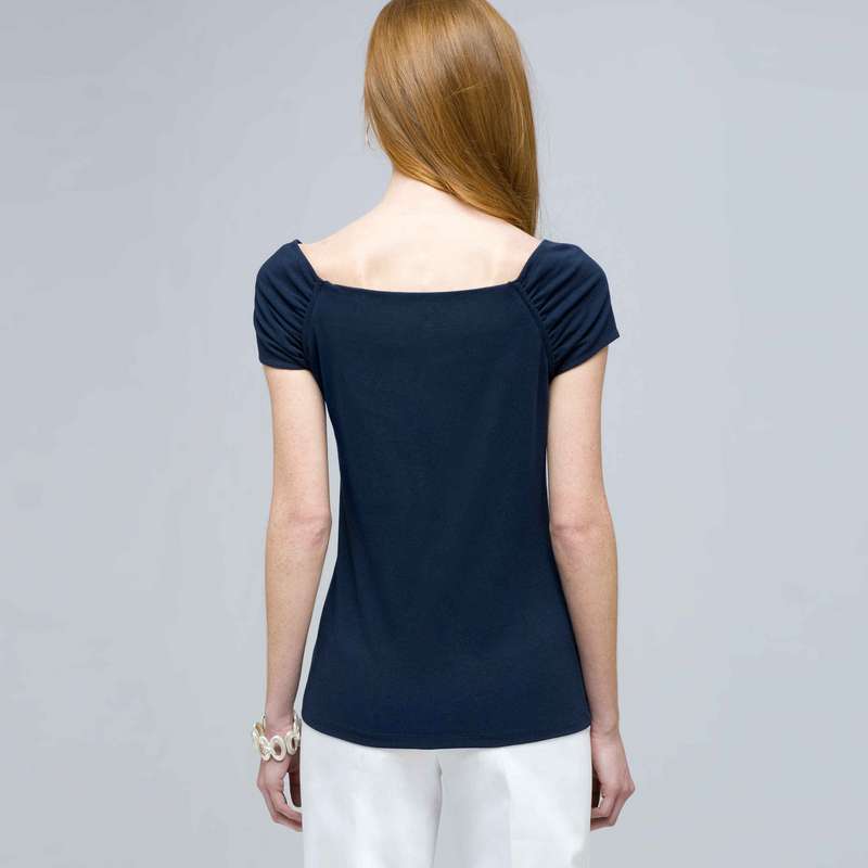 Square Neck Top, Admiral Navy, large image number 1