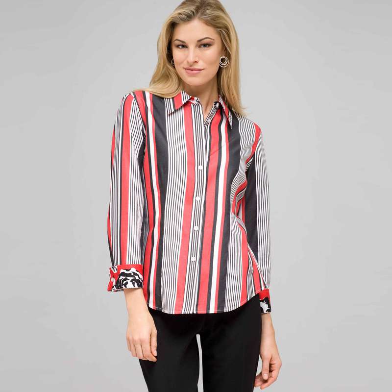 Striped Shirt, Cardinal Red & Black, large image number 0