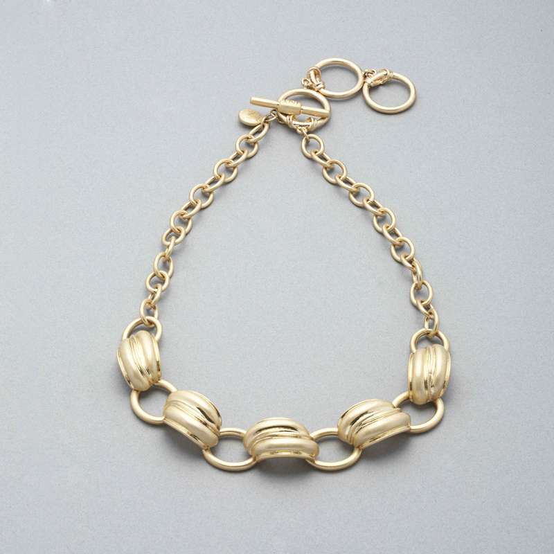 Worn Gold Necklace, Gold, large image number 0