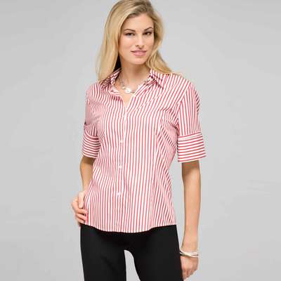 Double Collar Striped Shirt