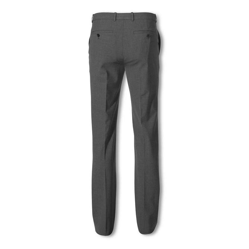 Microcheck Straight Leg Trousers, Grey, large image number 1