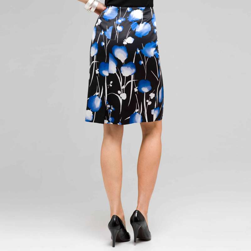 Slim Floral Skirt, Black Multi, large image number 1