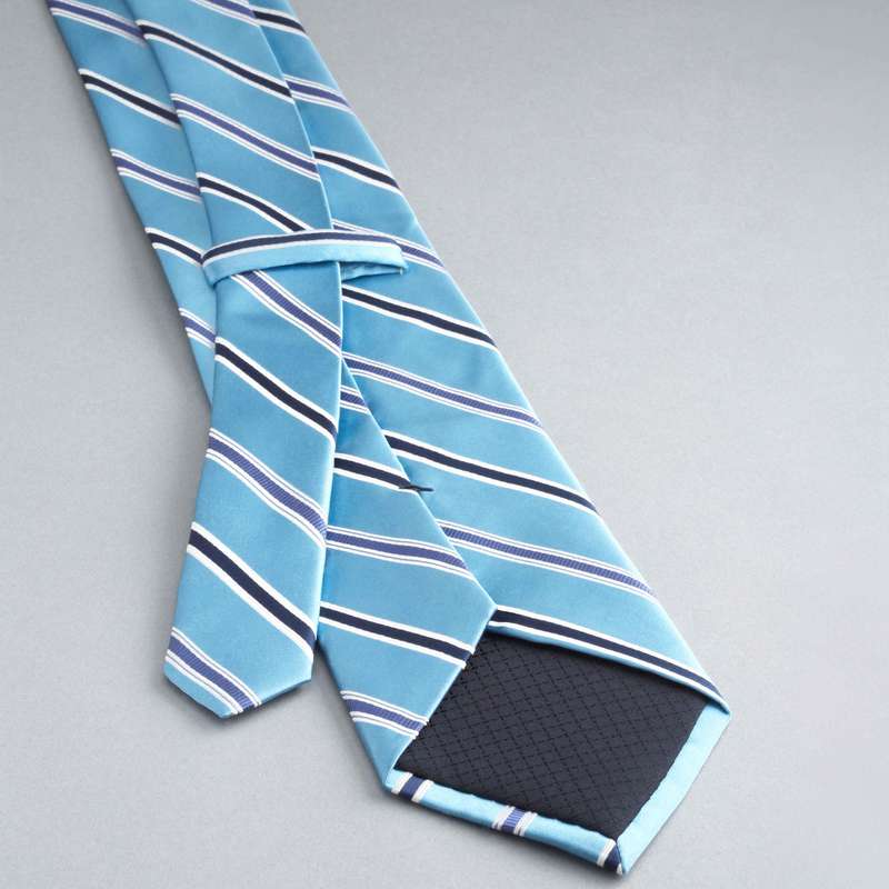 Striped Silk Tie, Turquoise, large image number 1