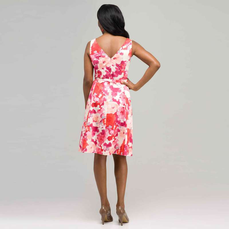 Floral V-Neck Dress, Pink Multi, large image number 1