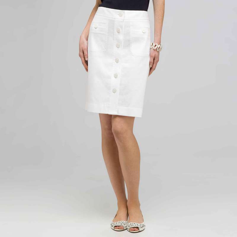 Straight Skirt., White, large image number 0