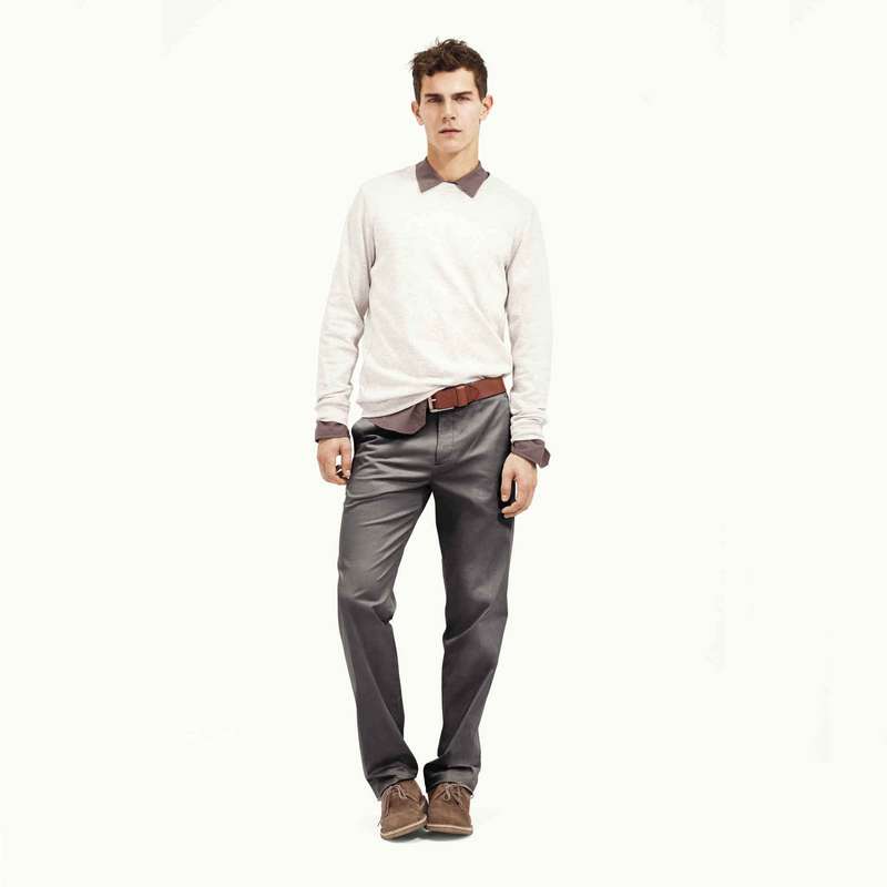 Straight Leg Pants, Gray, large image number 2
