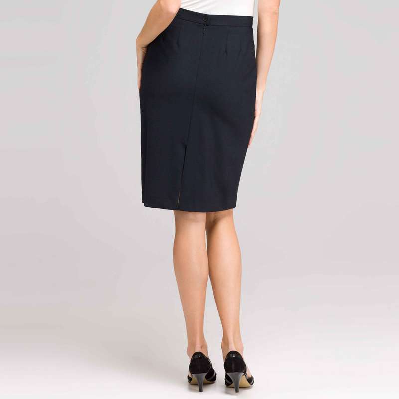 Washable Wool Classic Straight Skirt , Navy, large image number 1