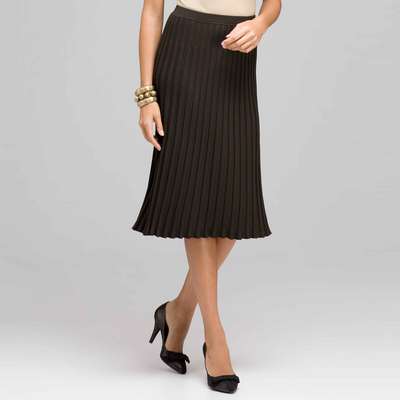 Ribbed Pleated Skirt