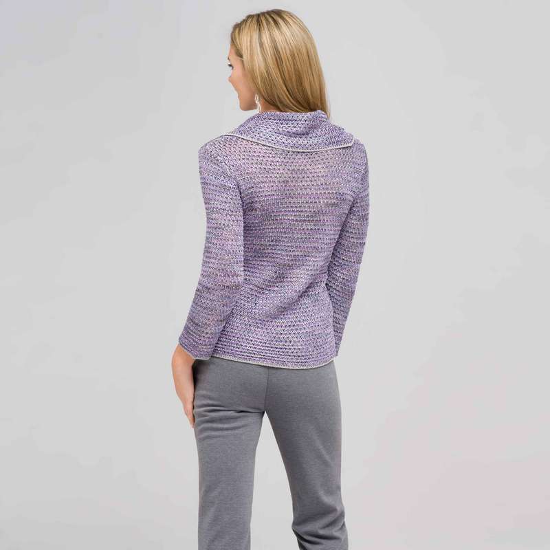 Tweed Cowl Neck Sweater, Light Zinc Multi, large image number 1