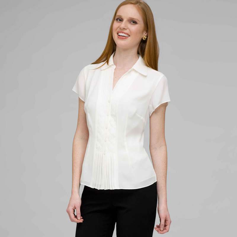 Must Have Washable No-Iron Georgette Blouse, Ivory, large image number 0