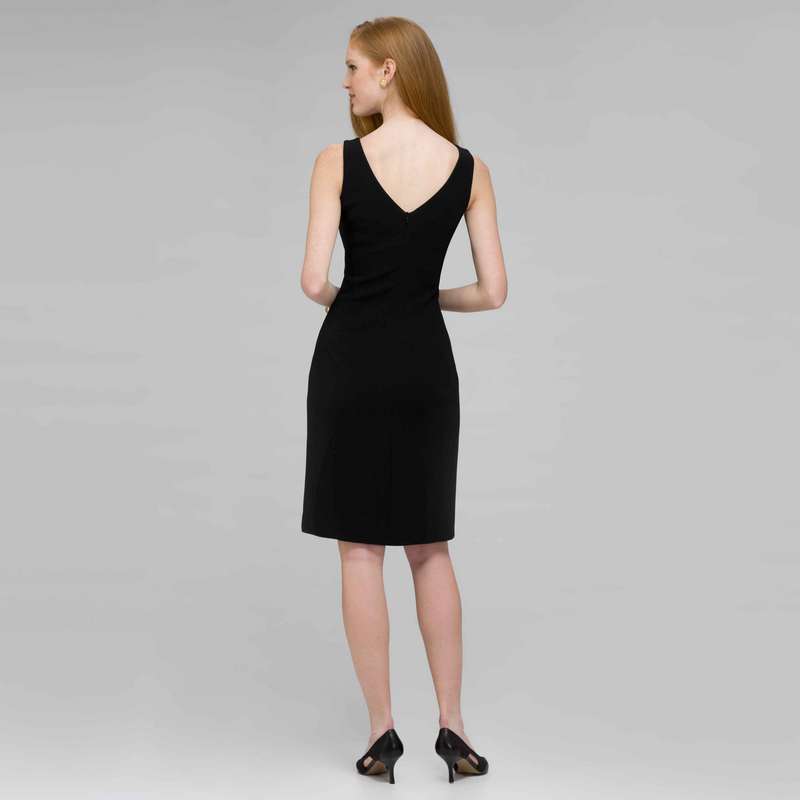 Platinum V Neck Suit Dress, Black, large image number 1