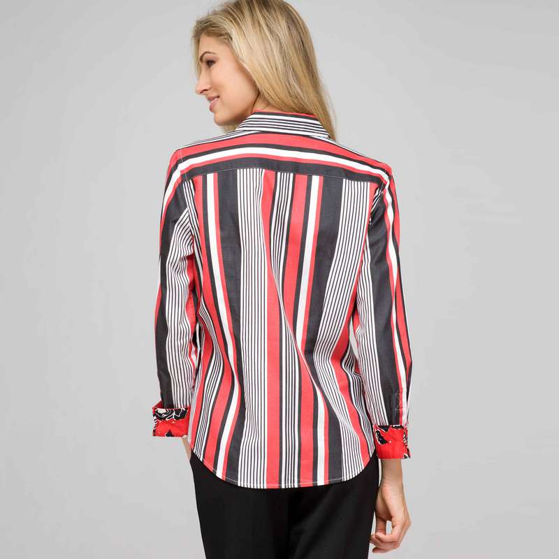 Striped Shirt, Cardinal Red & Black, large image number 1