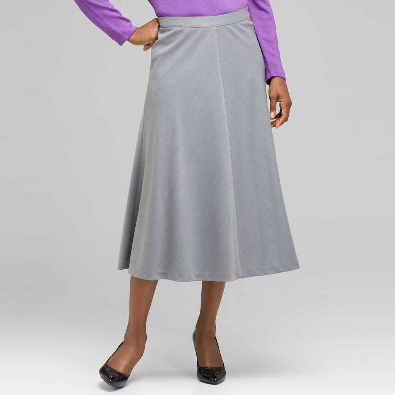 Long Center Seam Skirt, Zinc Heather, large image number 0