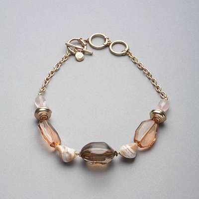 Pink and Brown Collar Necklace