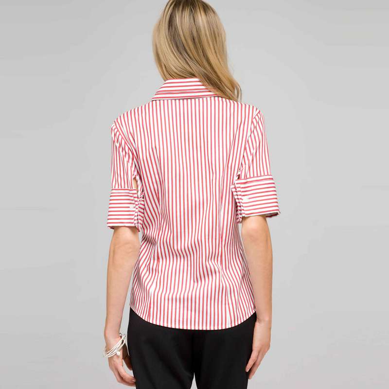 Double Collar Striped Shirt, Cardinal Red & Black, large image number 1