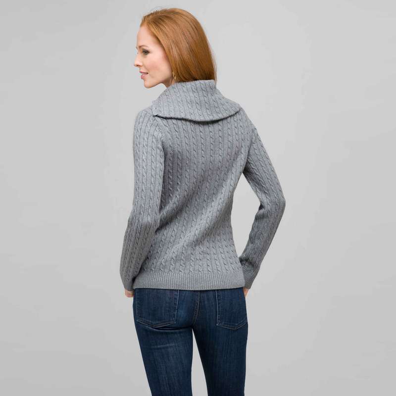 Long Sleeve Button Out Turtle Neck, Grey Heather, large image number 1