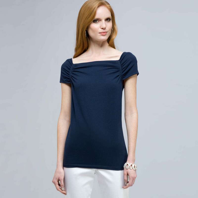 Square Neck Top, Admiral Navy, large image number 0