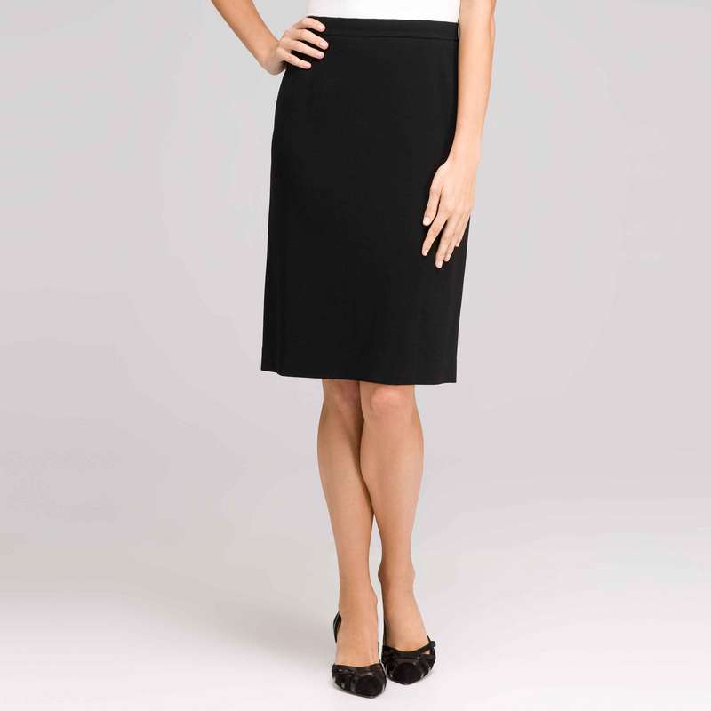 Washable Wool Classic Straight Skirt , Black, large image number 0