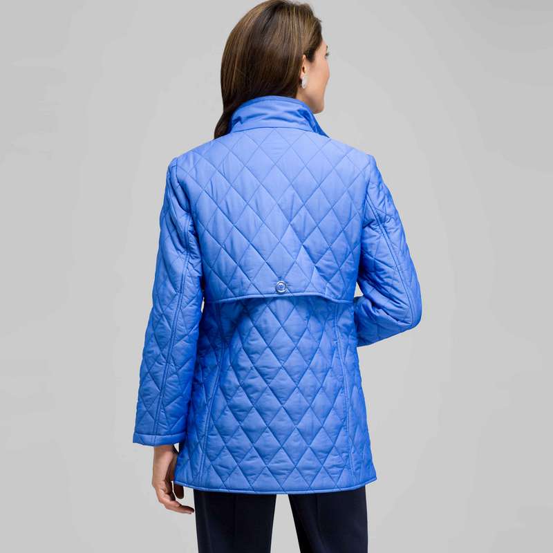 Quilted Car Coat, Blue Fox, large image number 1