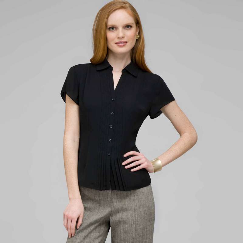 Must Have Washable No-Iron Georgette Blouse, Black, large image number 0