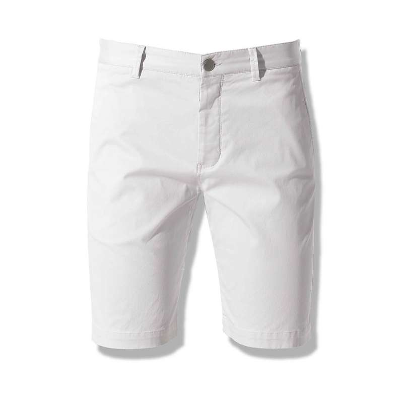 Cotton Straight Shorts, White, large image number 0