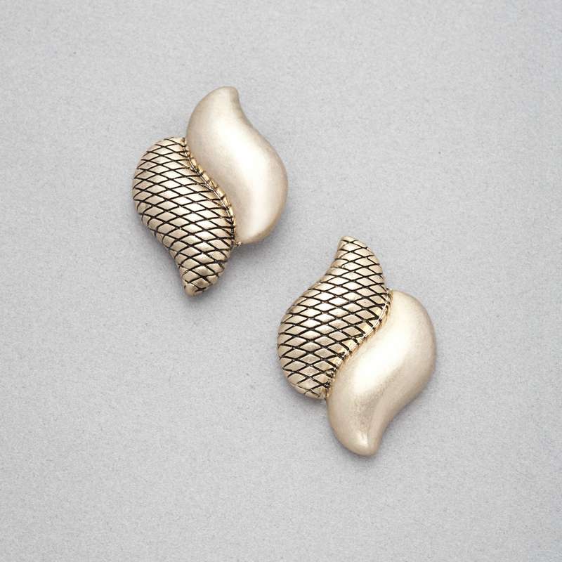 Gold Button Earring, Gold, large image number 0