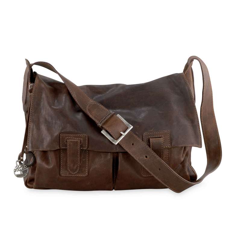 Men's Leather Luggage Fisherman Bag, Brown, large image number 0