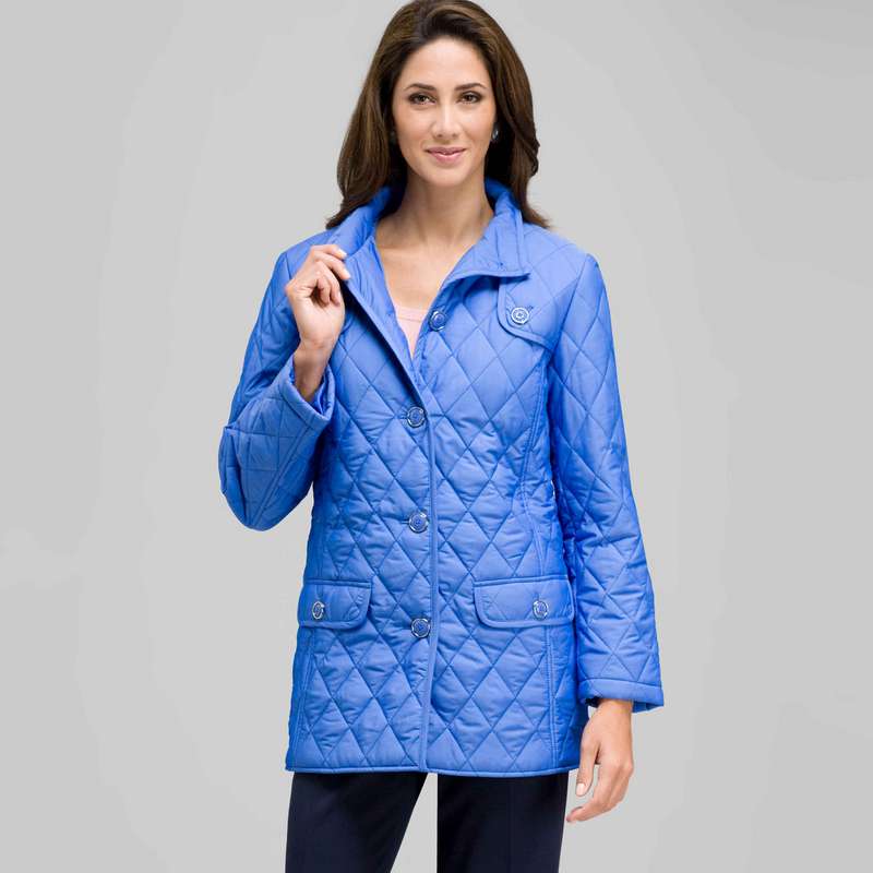 Quilted Car Coat, Blue Fox, large image number 0