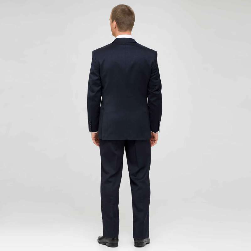 Navy Single Pleat Wool Suit, Navy, large image number 1